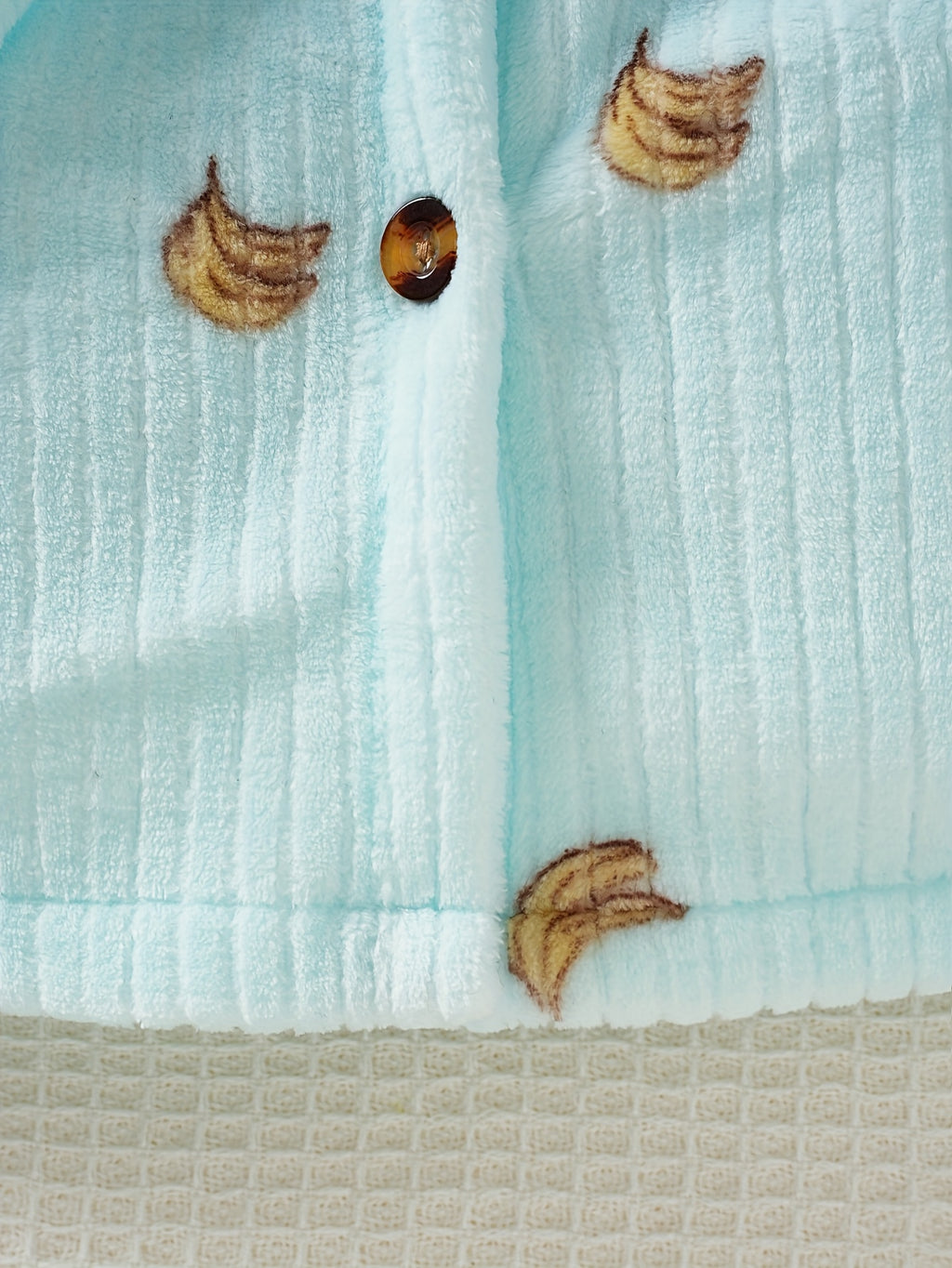 Girls' blue hooded flannel dressing gown