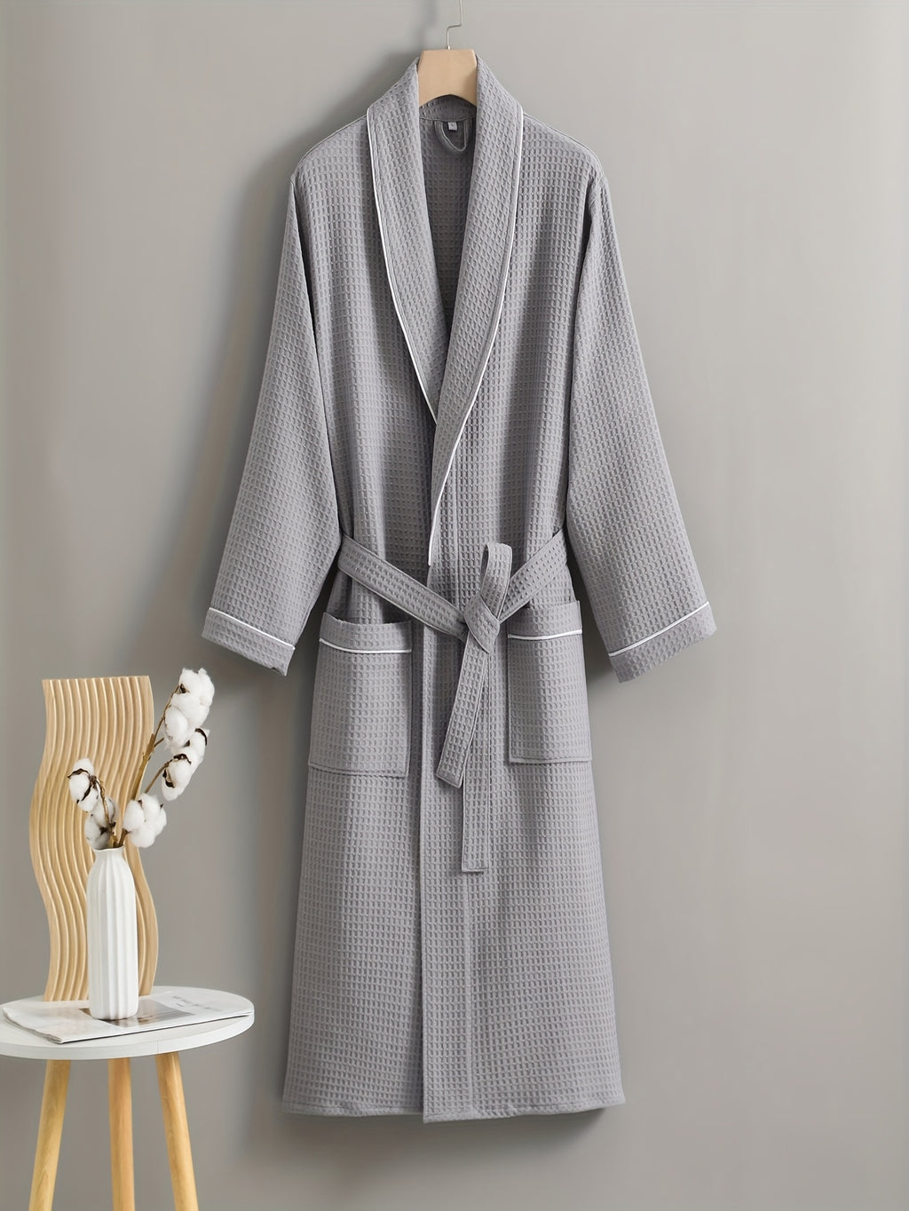 Women's waffle bathrobe