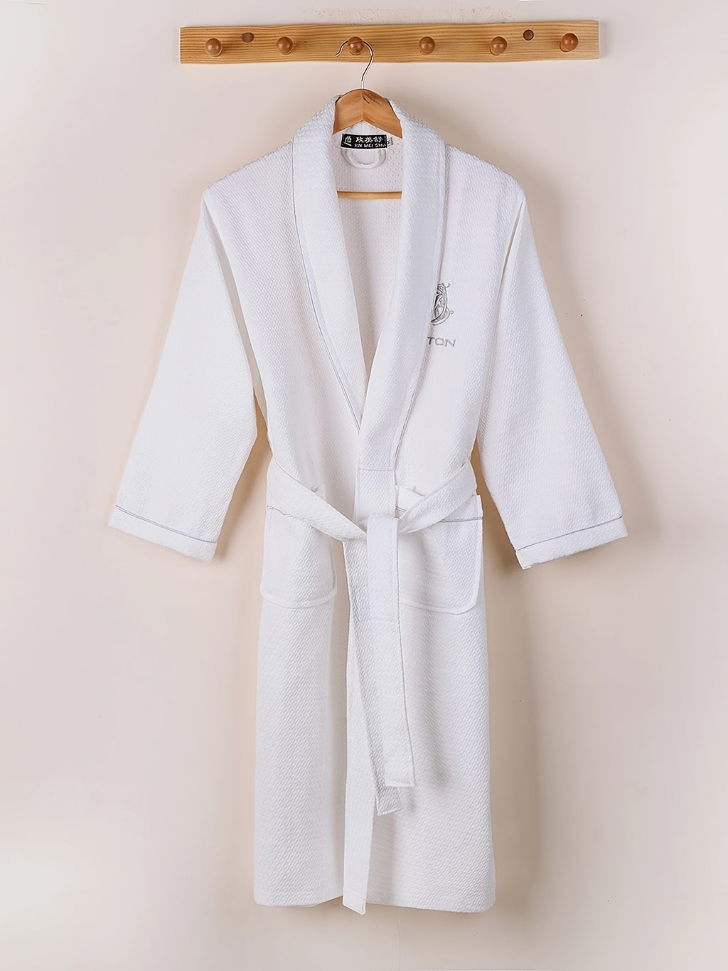 Men's waffle bathrobe
