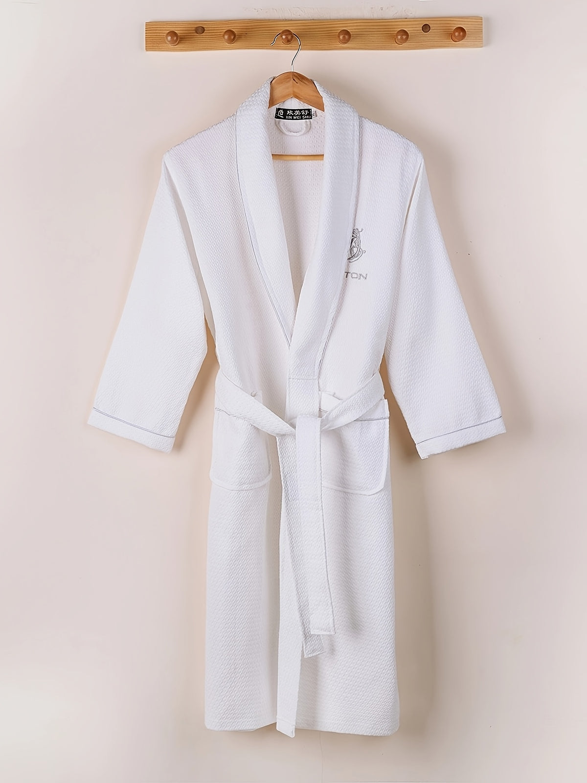 Men's waffle bathrobe
