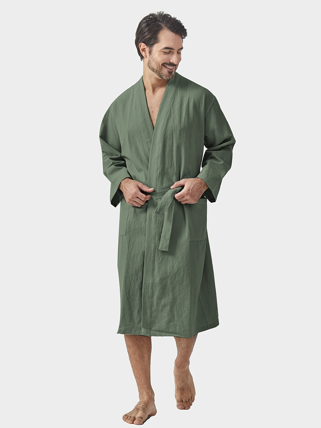 Women's linen bathrobe