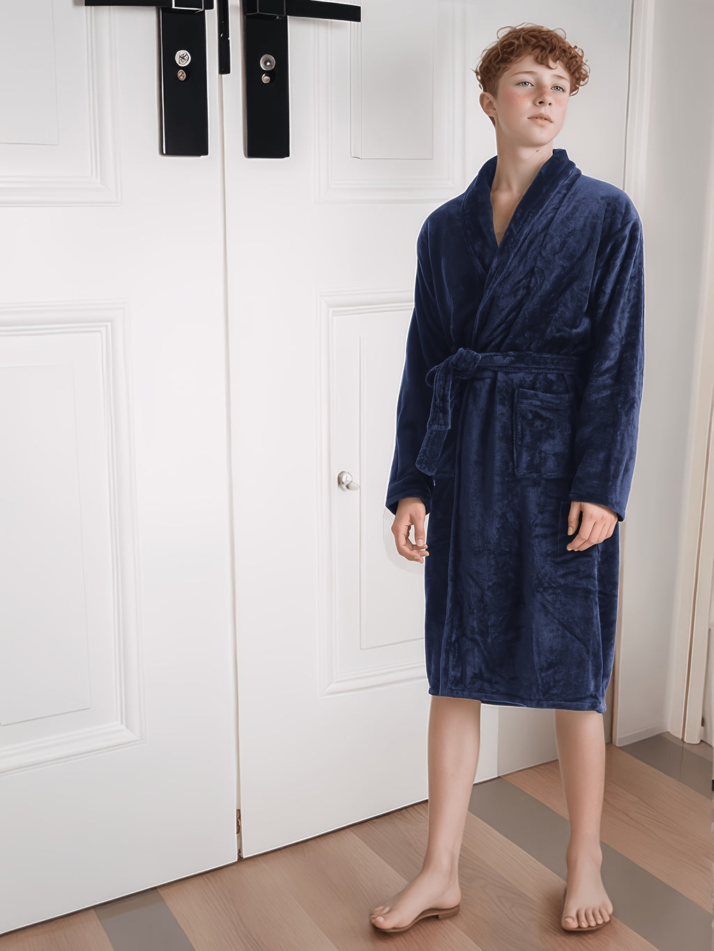 Flannel bathrobe