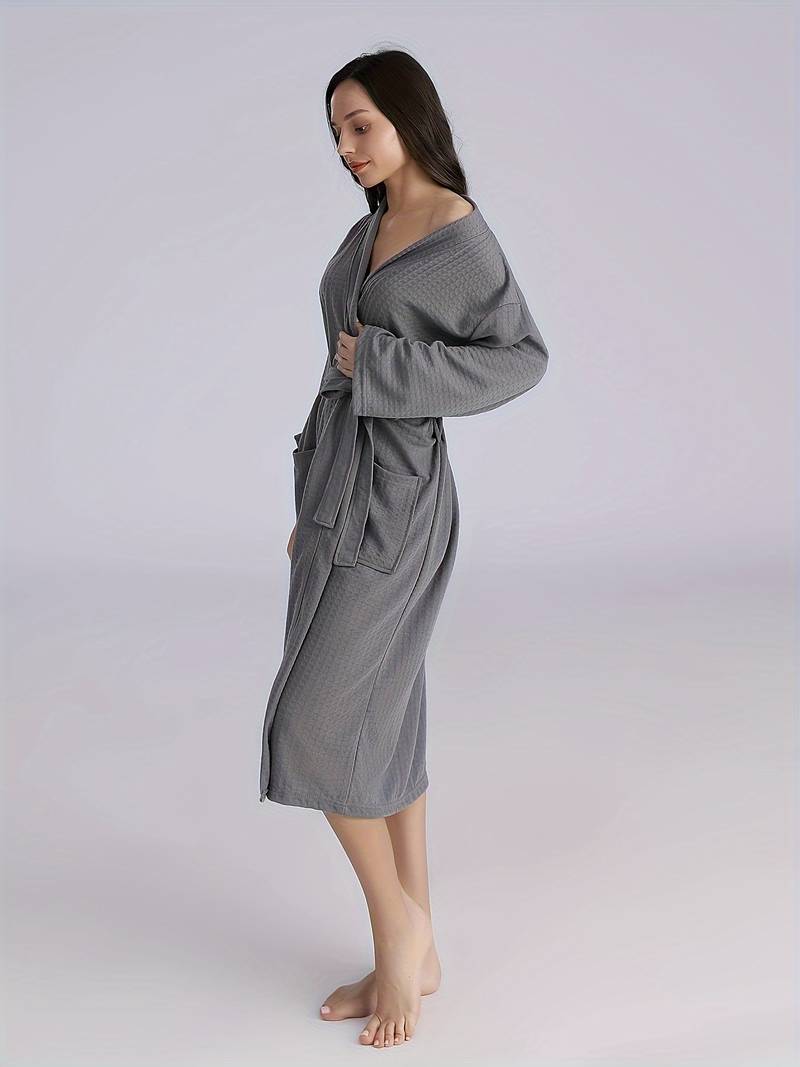Women's soft belted bathrobe Image