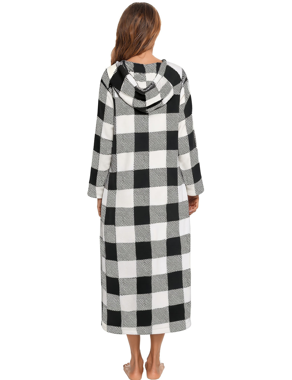 Women's Christmas flannel zip-up dressing gown