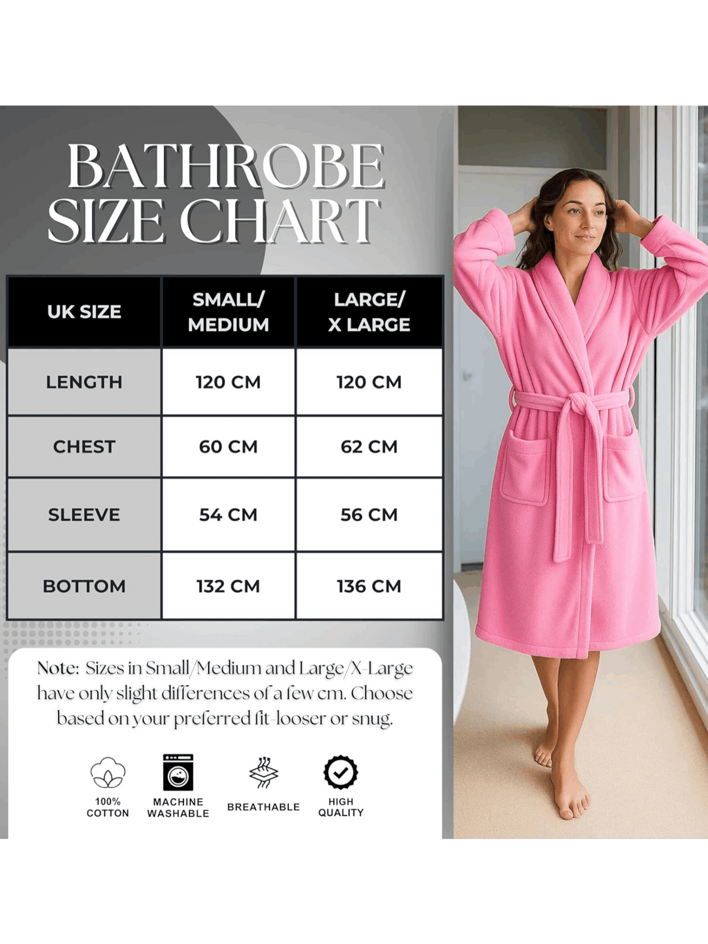 Unisex towelling bathrobe