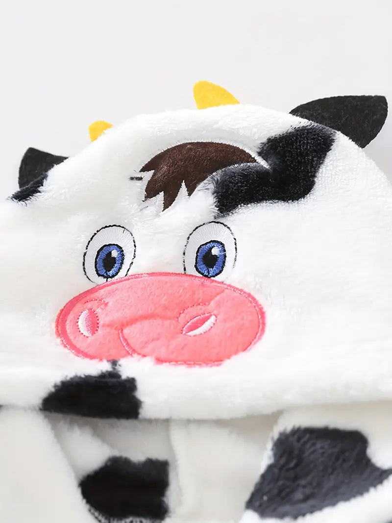 Kids' cow print fleece bathrobe Image