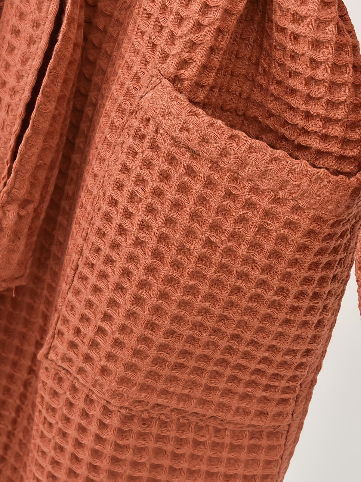 Unisex long waffle bathrobe