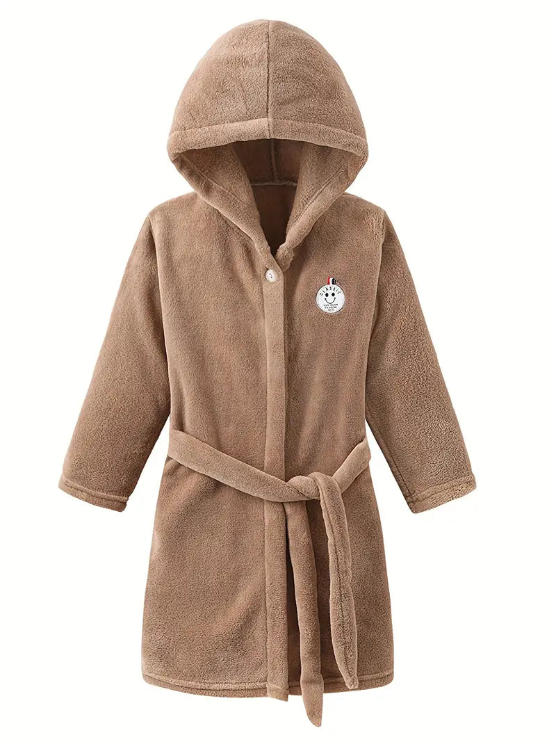 Peignoir de Bain Enfant Chaud Couleur Unie — coloris kaki