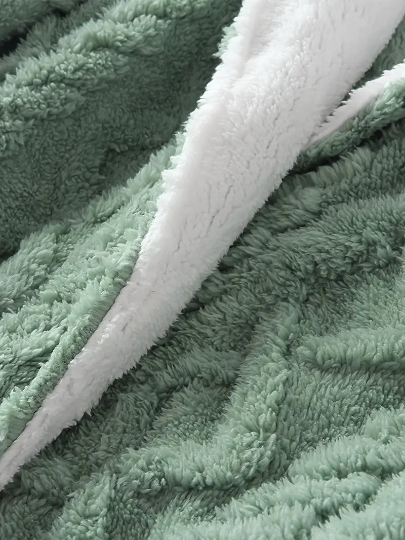 Thick hooded towelling bathrobe