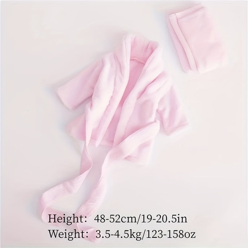 Newborn hooded flannel dressing gown