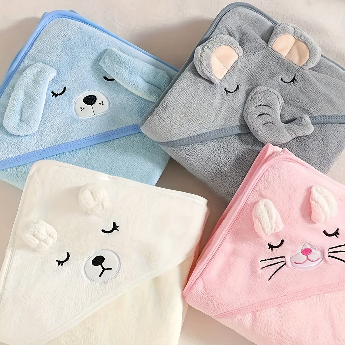 Baby hooded bathrobe