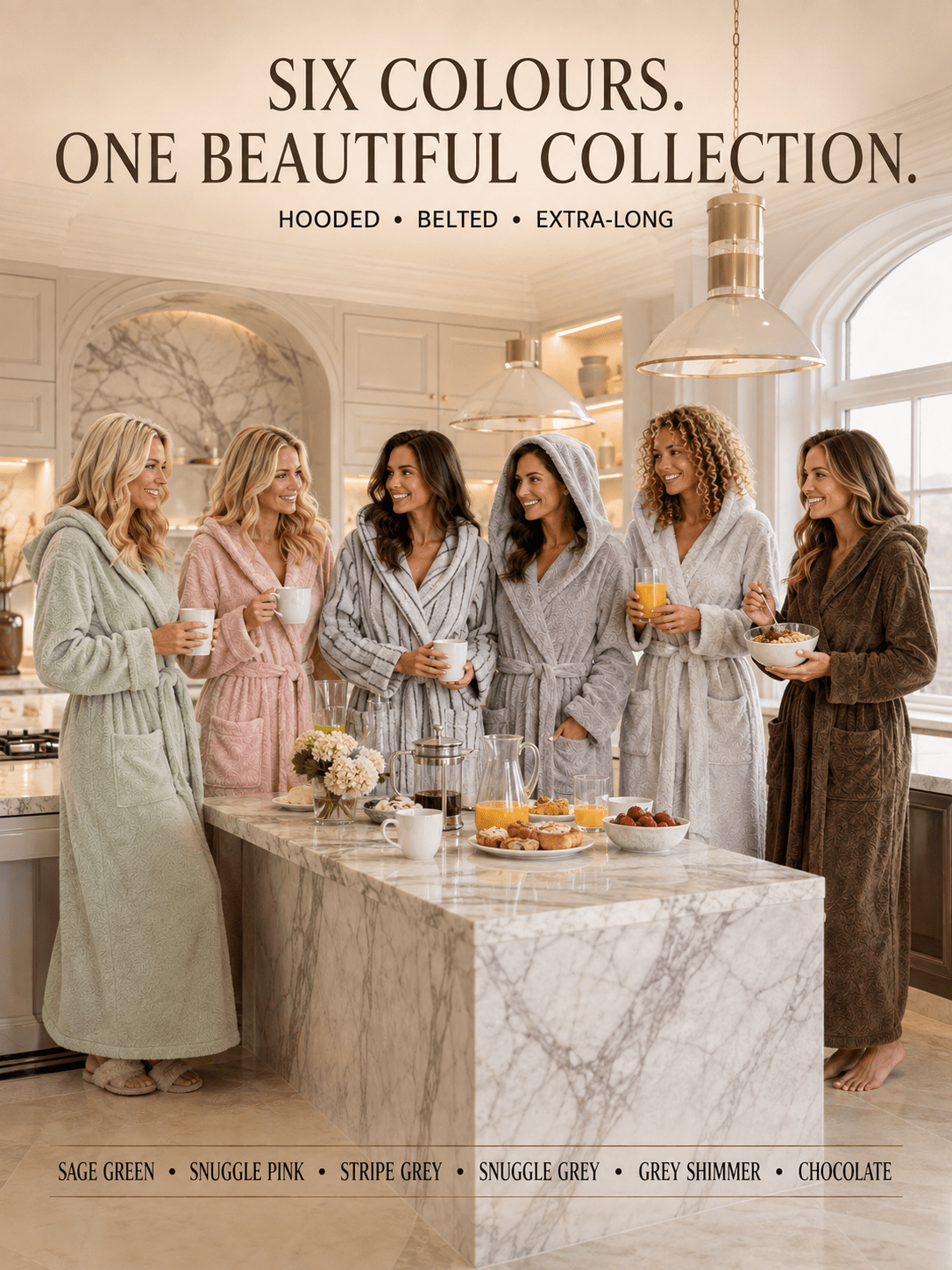 Women's long fleece bathrobe
