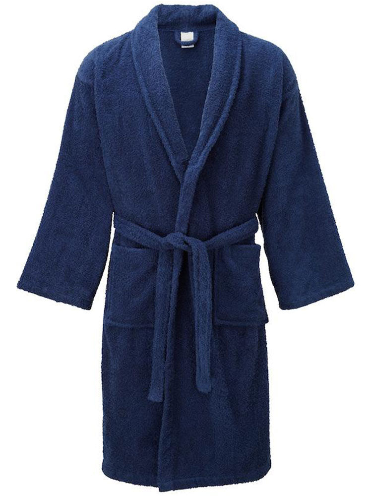 Unisex terry towelling bathrobe with pockets