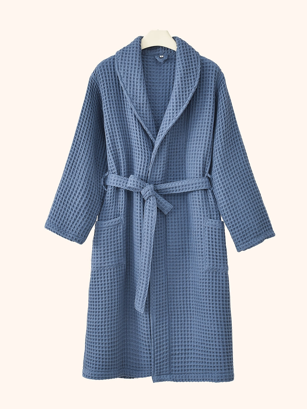 Unisex long waffle bathrobe