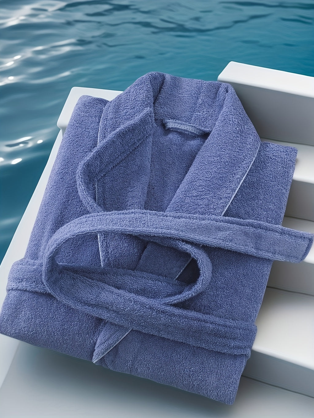 Unisex pink long towelling bathrobe