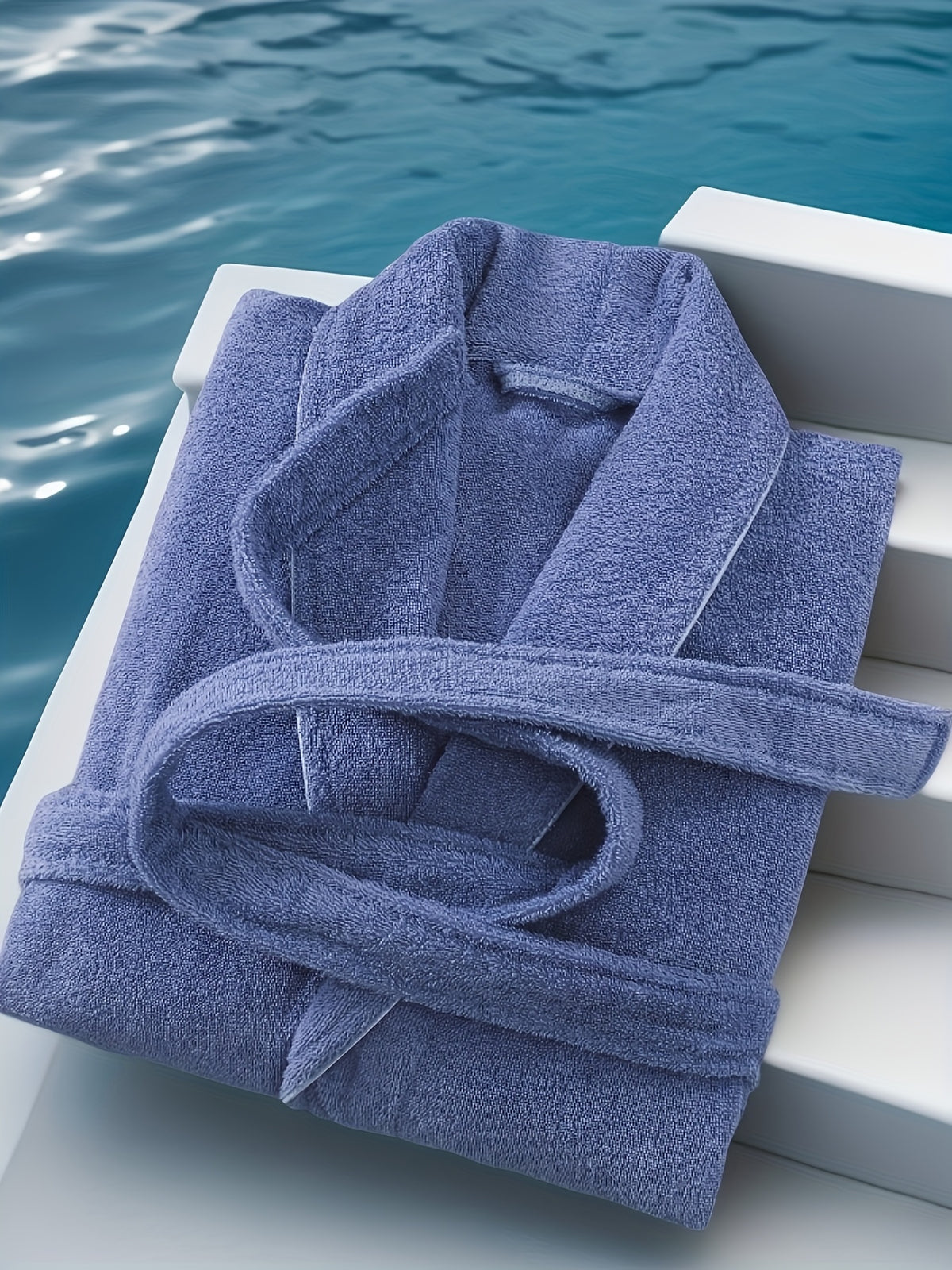 Unisex pink long towelling bathrobe