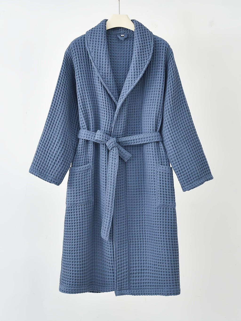 Unisex long waffle bathrobe