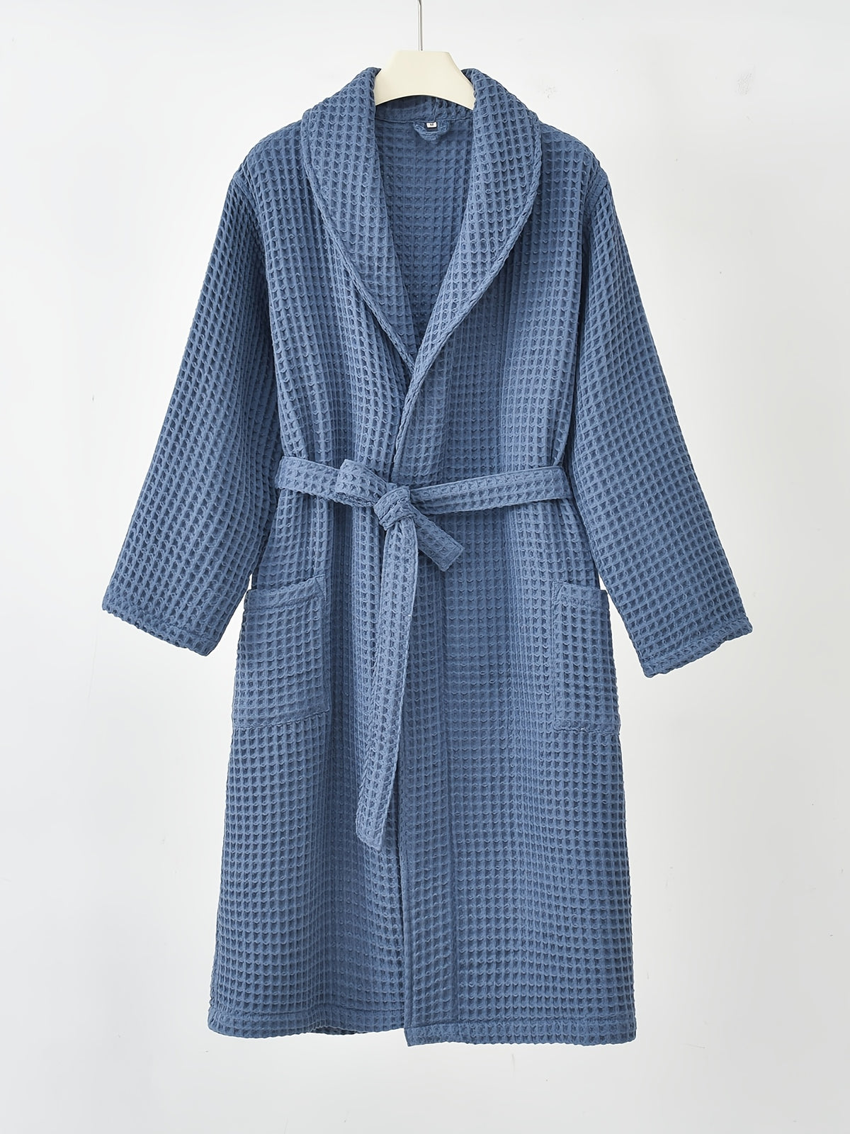 Unisex long waffle bathrobe