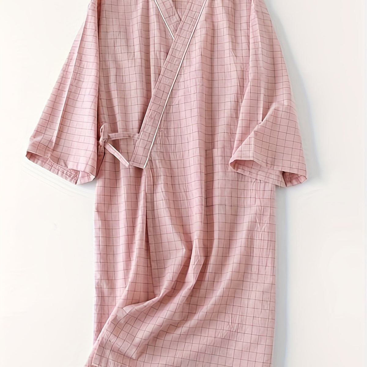 Pink Plaid Kimono
