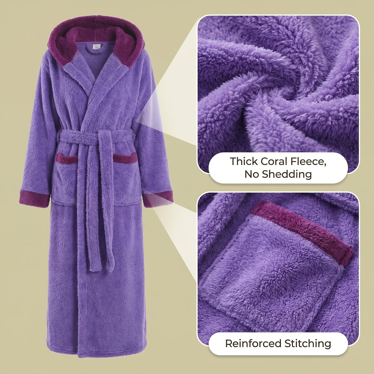 Unisex hooded bathrobe