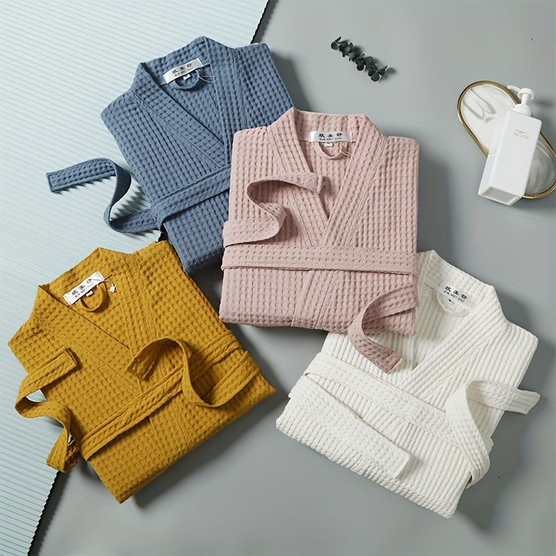 Unisex waffle dressing gown