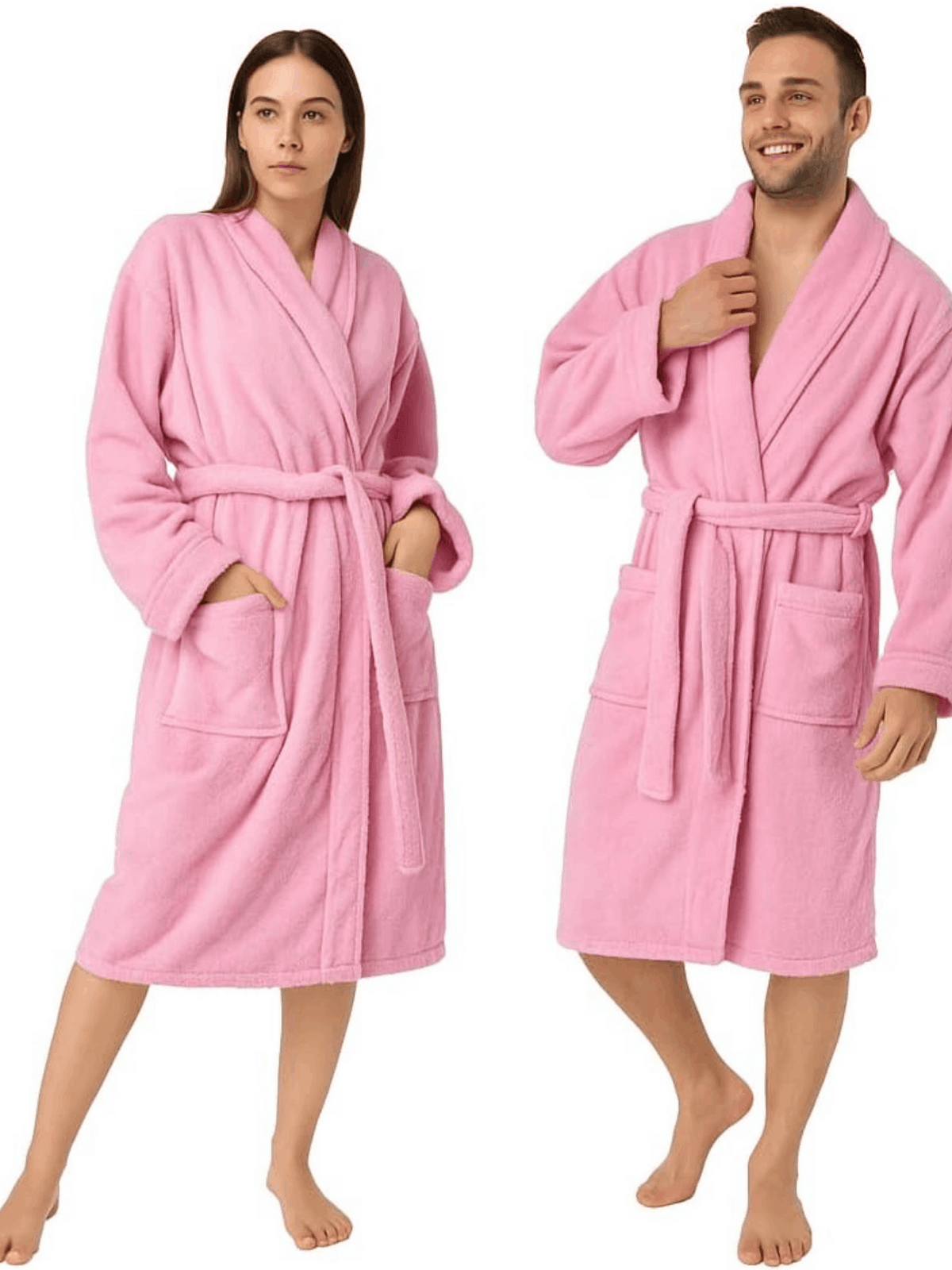 Unisex towelling bathrobe