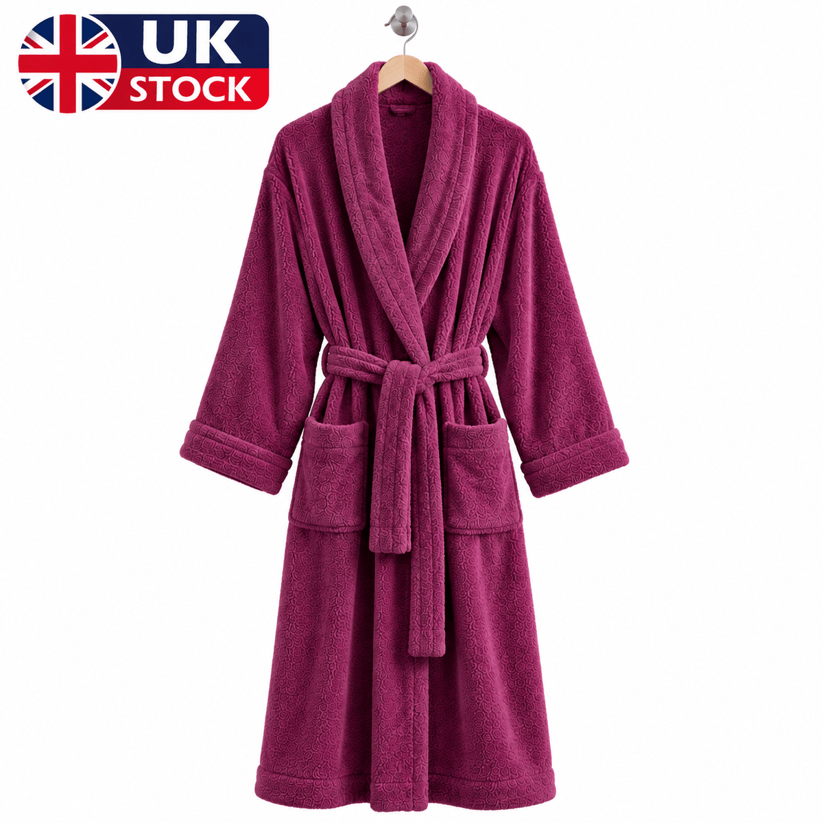 Unisex terry towelling bathrobe with a shawl collar