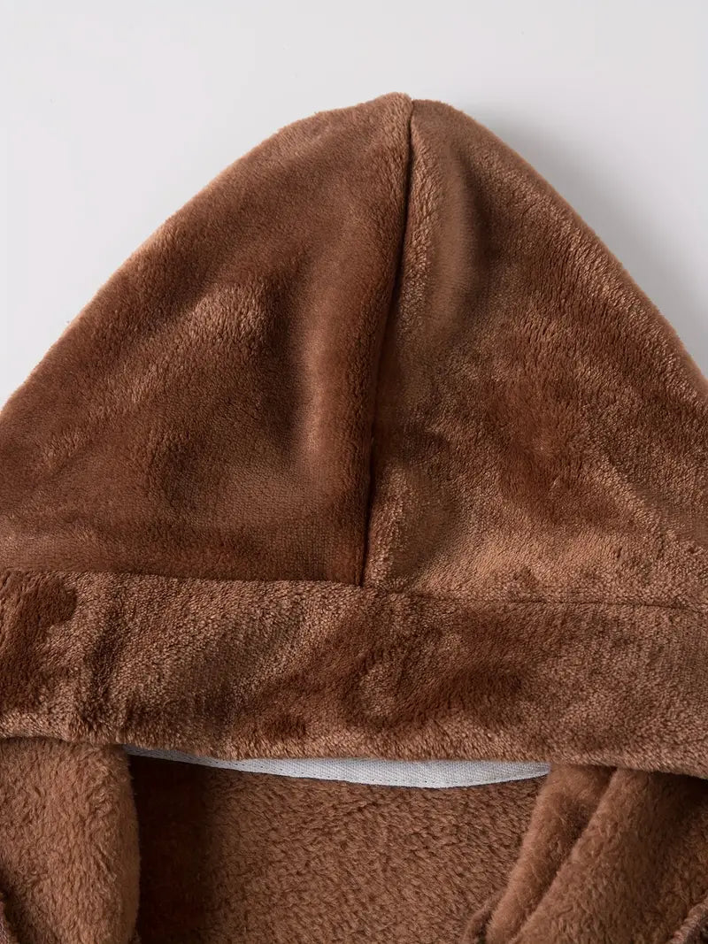 Kids' soft hooded fleece bathrobe Image