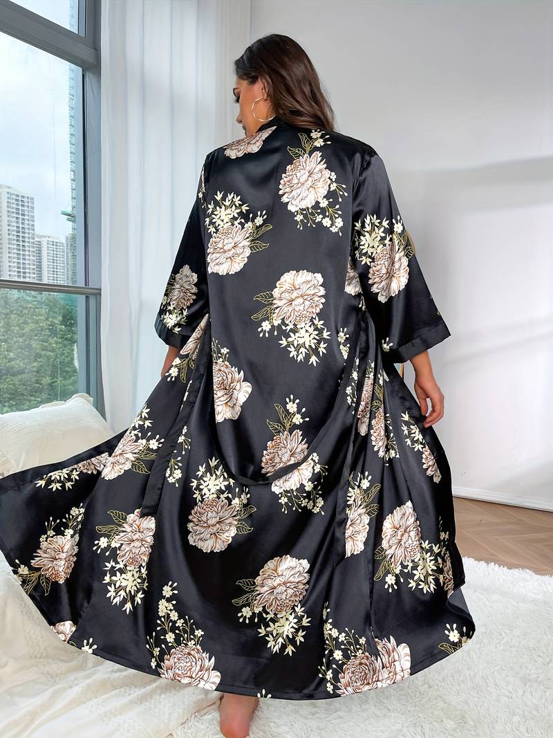 Peignoir de Bain Kimono en Satin Grande Taille — photo 2