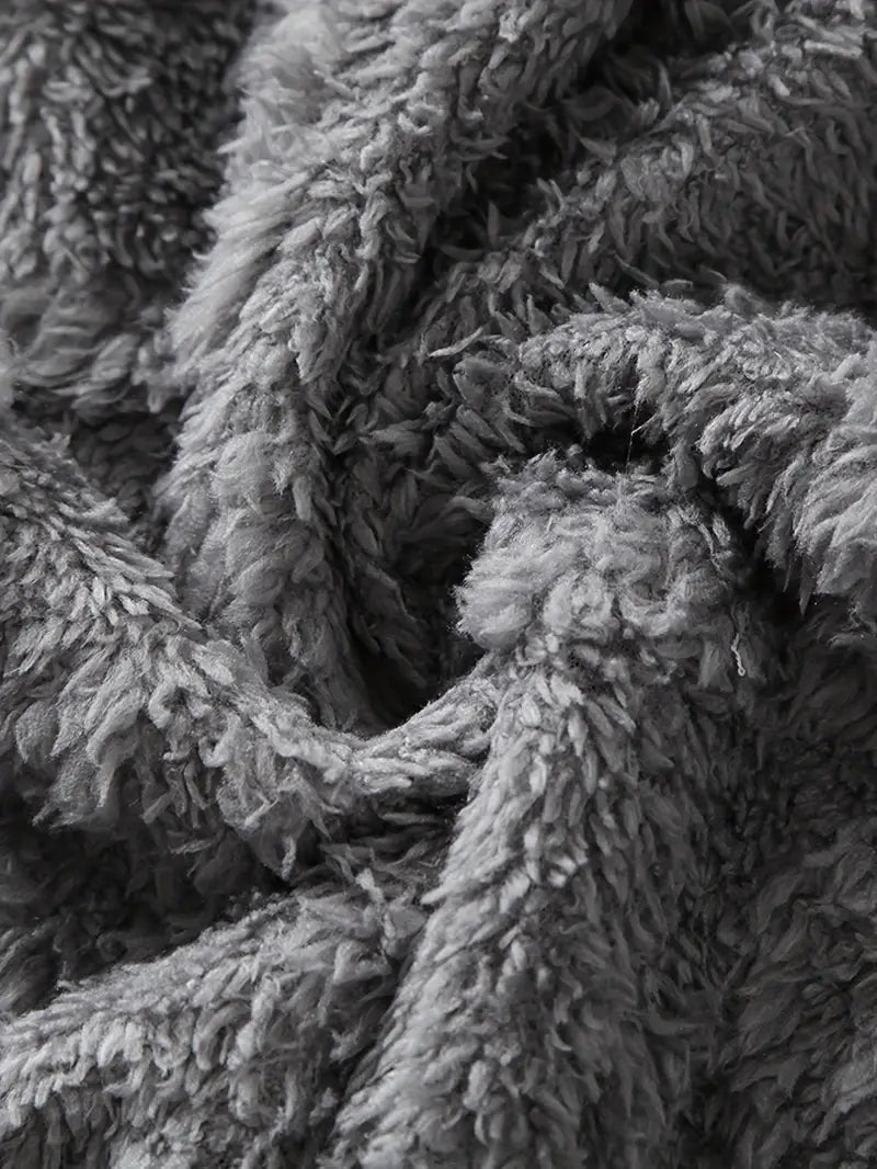 Thick hooded towelling bathrobe