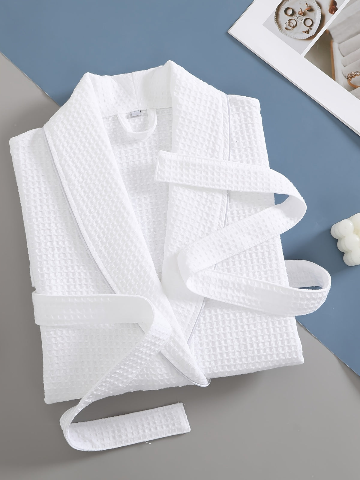Women's waffle bathrobe