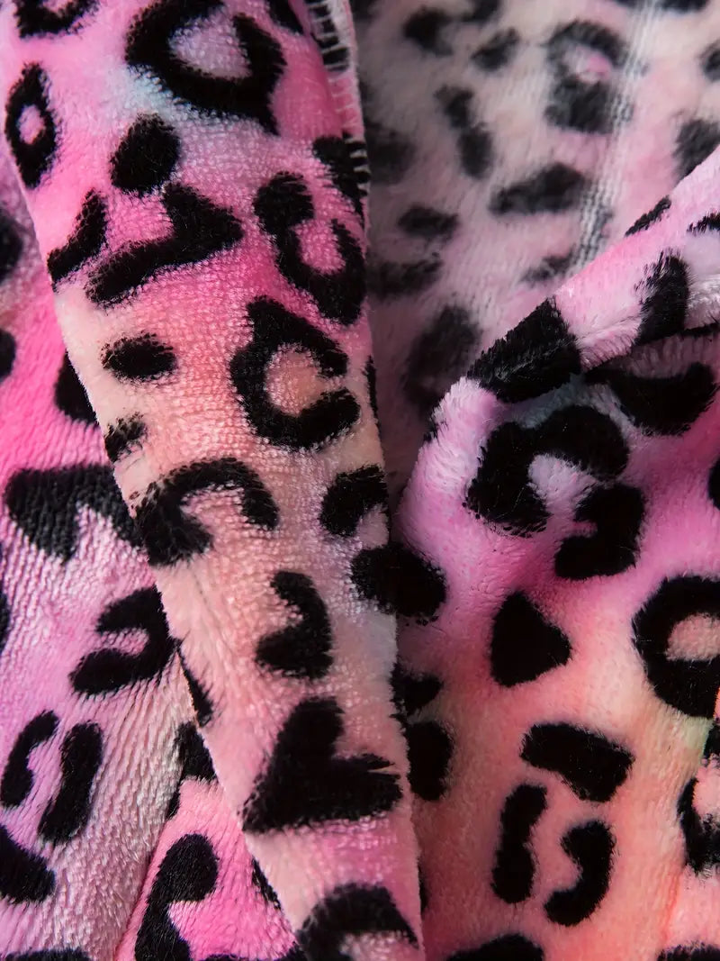Girls' pink fleece bathrobe