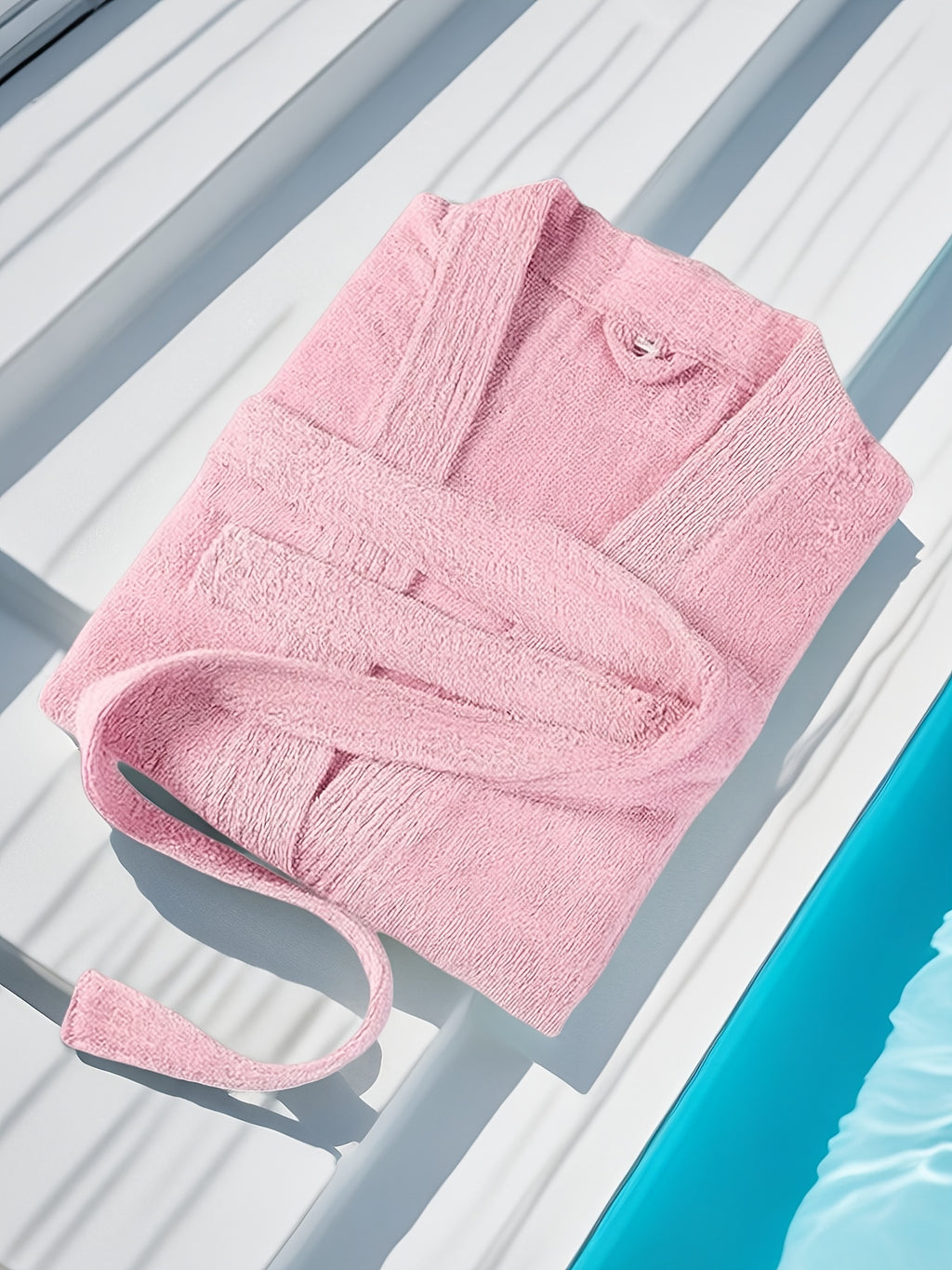 Women's long towelling bathrobe