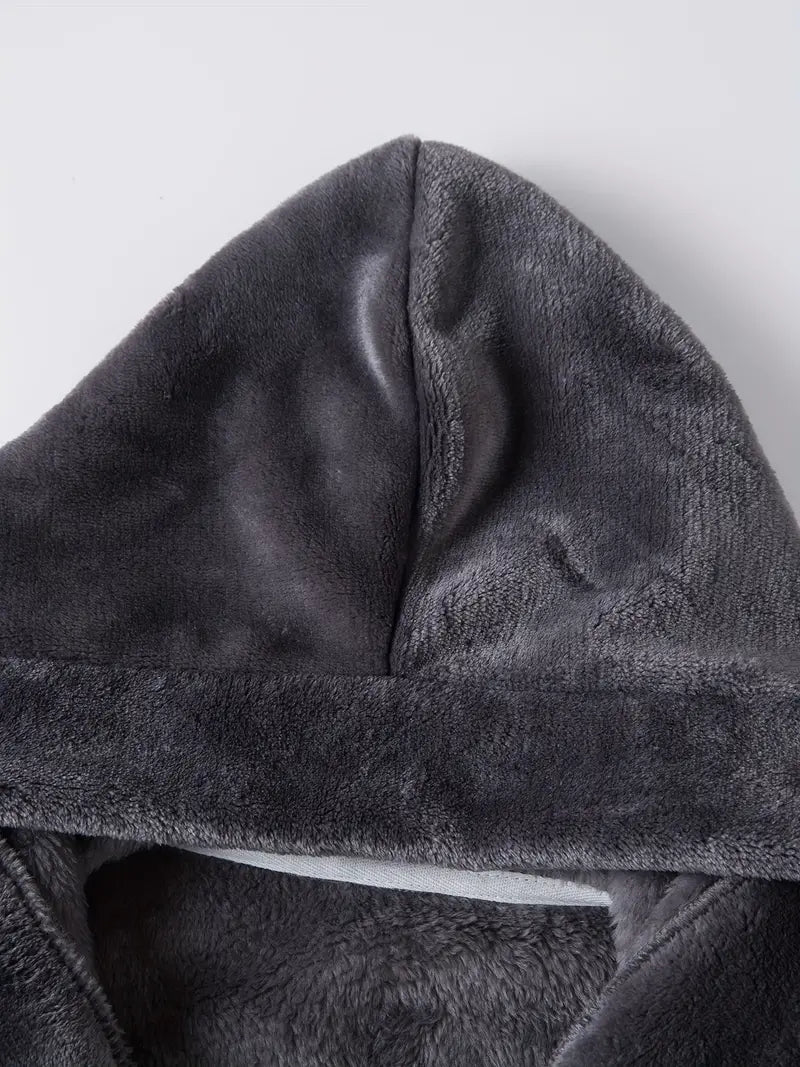 Kids' soft hooded fleece bathrobe