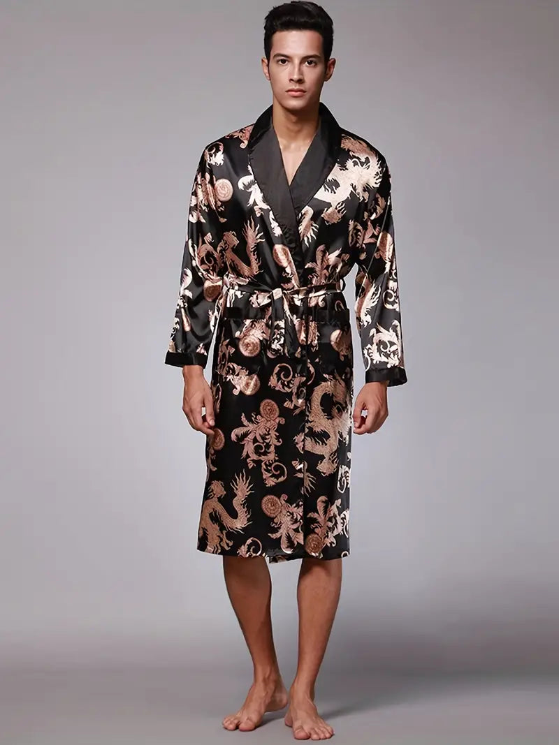 Peignoir de Luxe Doux avec Imprimé Dragon — photo 5