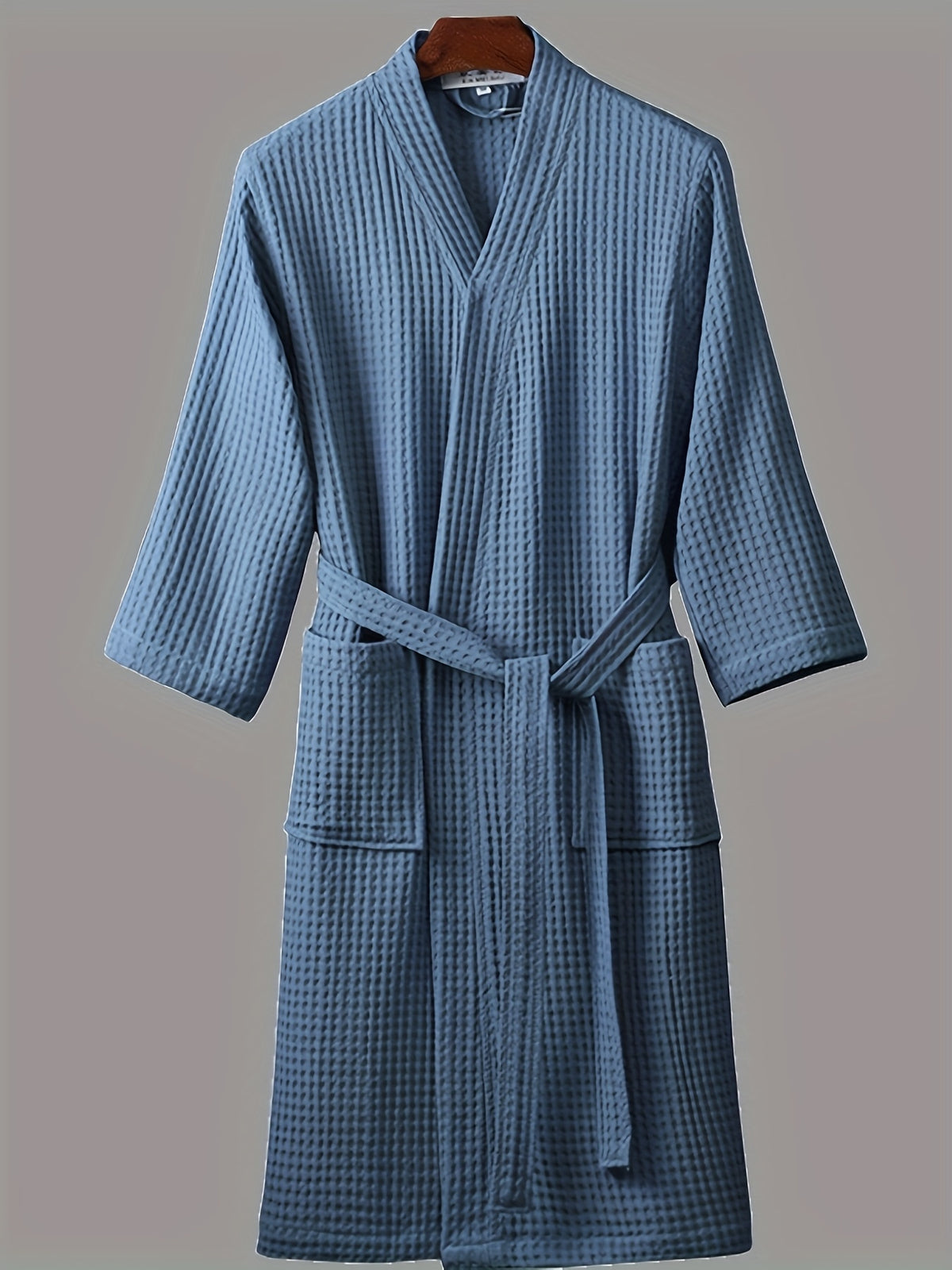 Unisex waffle dressing gown