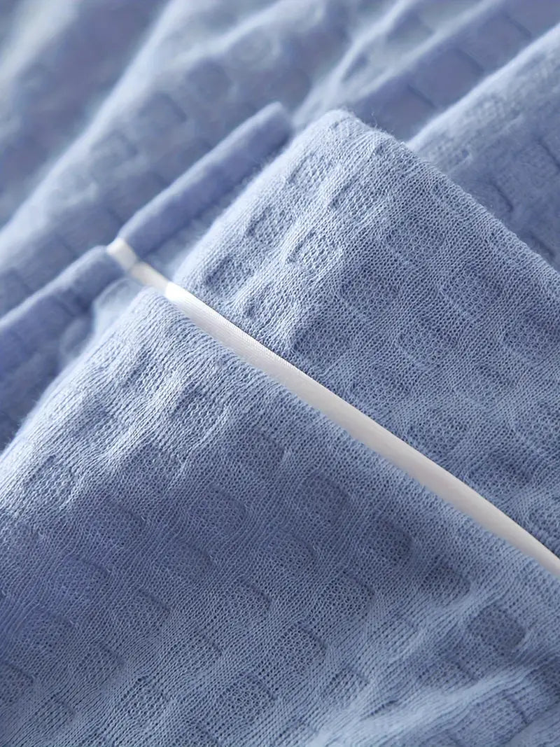 Men's long waffle bathrobe