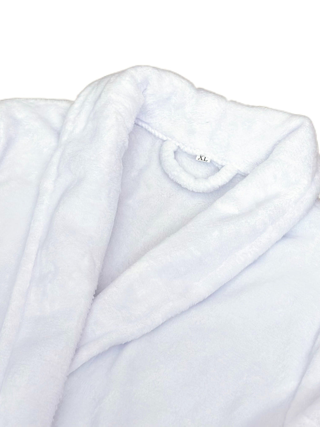 Unisex white long velour bathrobe