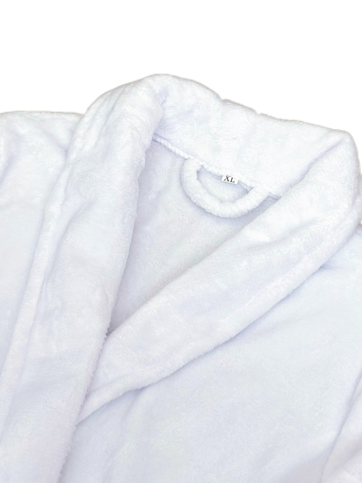 Unisex white long velour bathrobe
