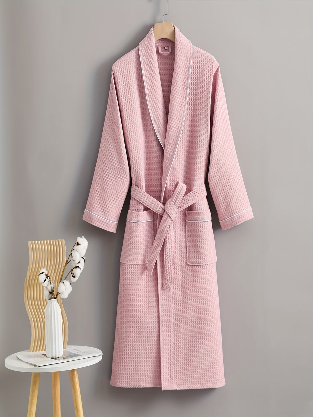 Women's waffle bathrobe