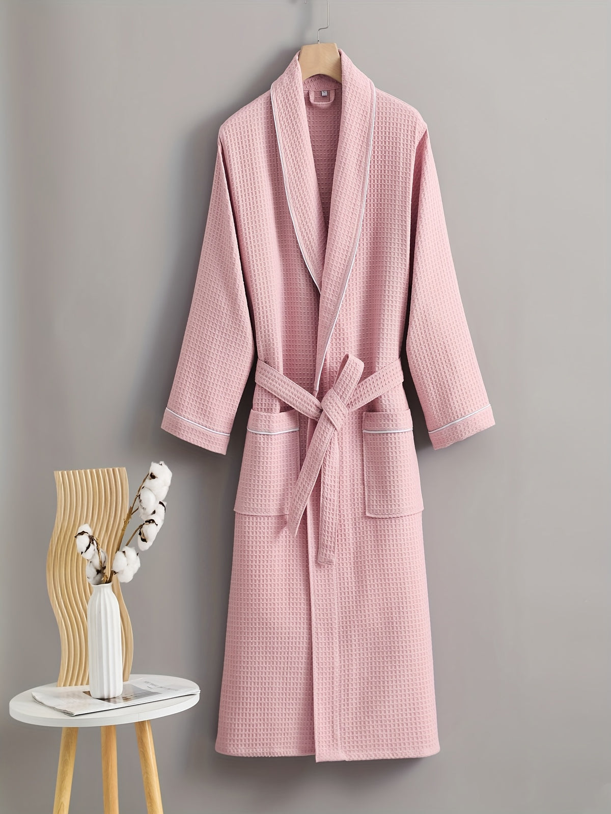 Women's waffle bathrobe