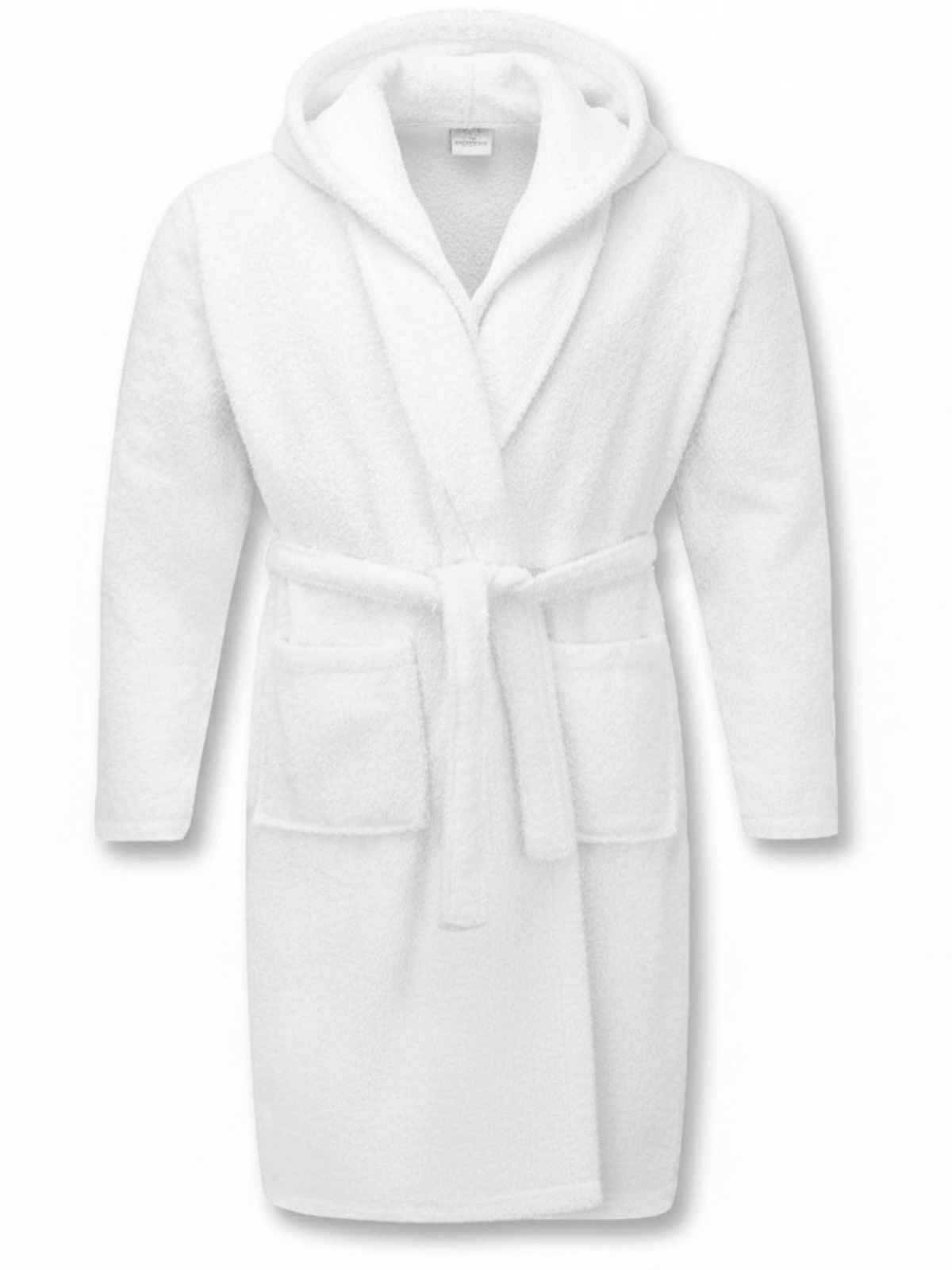 Unisex hooded terry towelling bathrobe