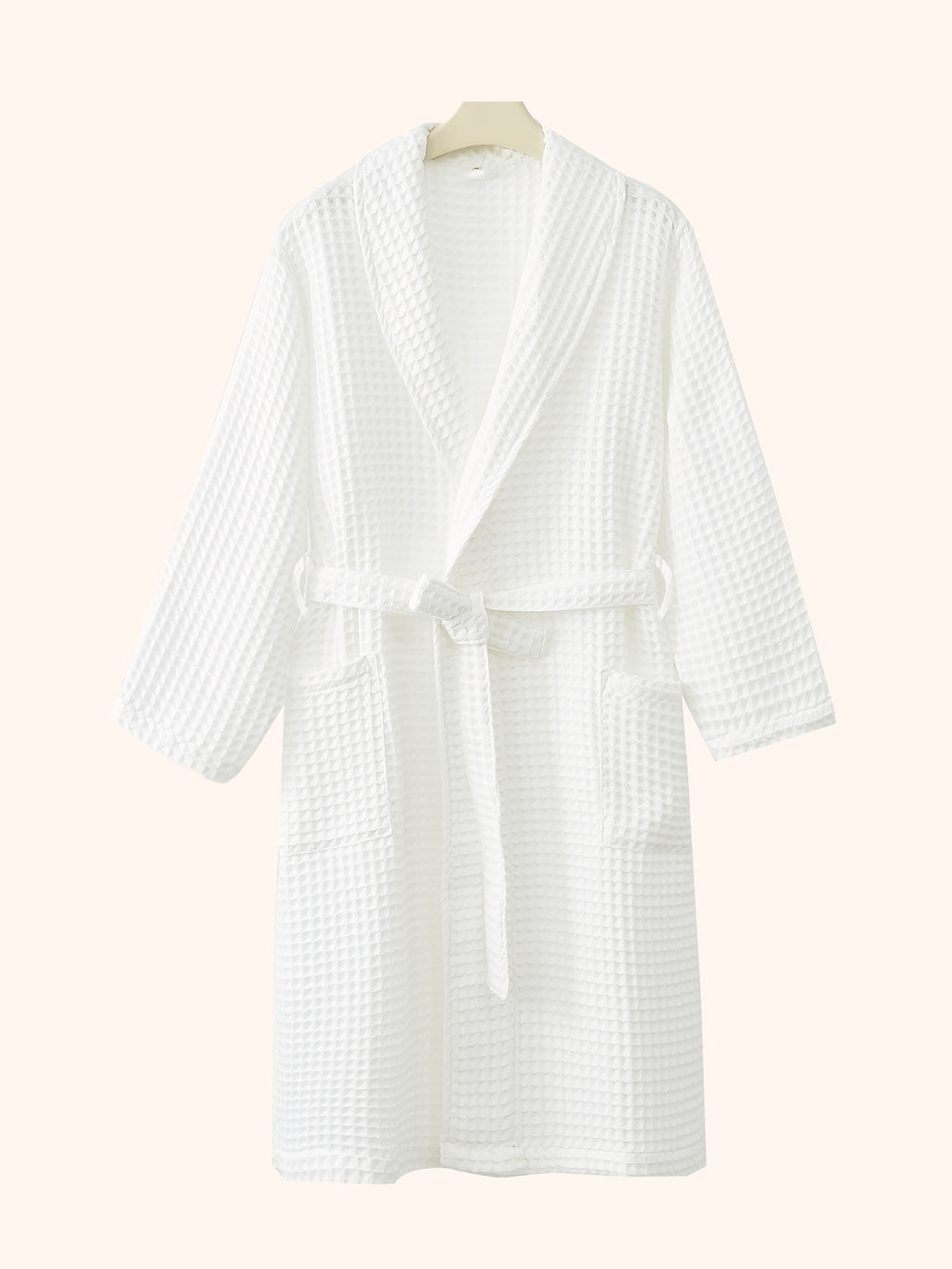Unisex long waffle bathrobe