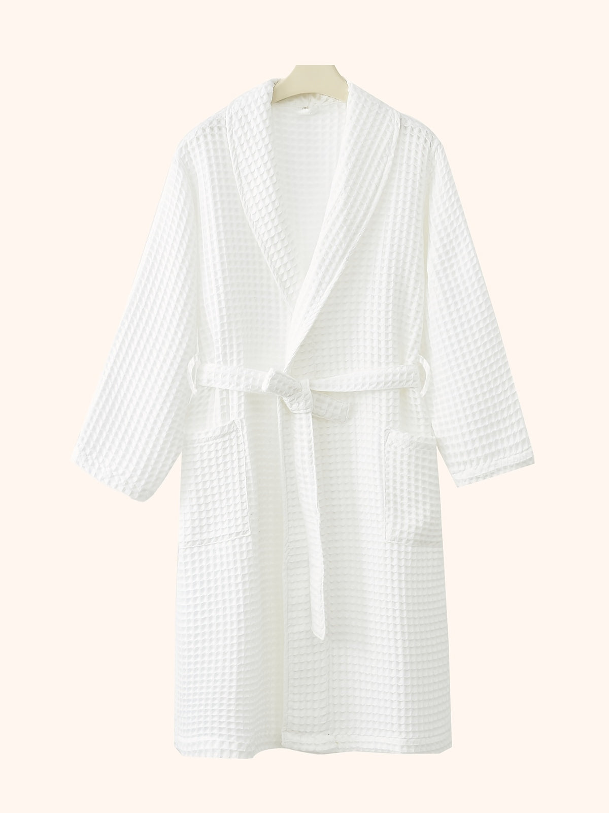 Unisex long waffle bathrobe