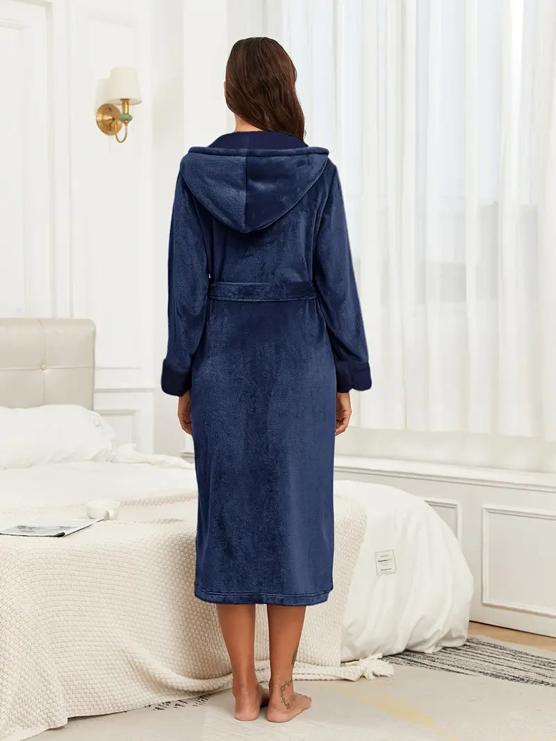 Peignoir Polaire Épaisse Chaud avec Capuche — photo 11
