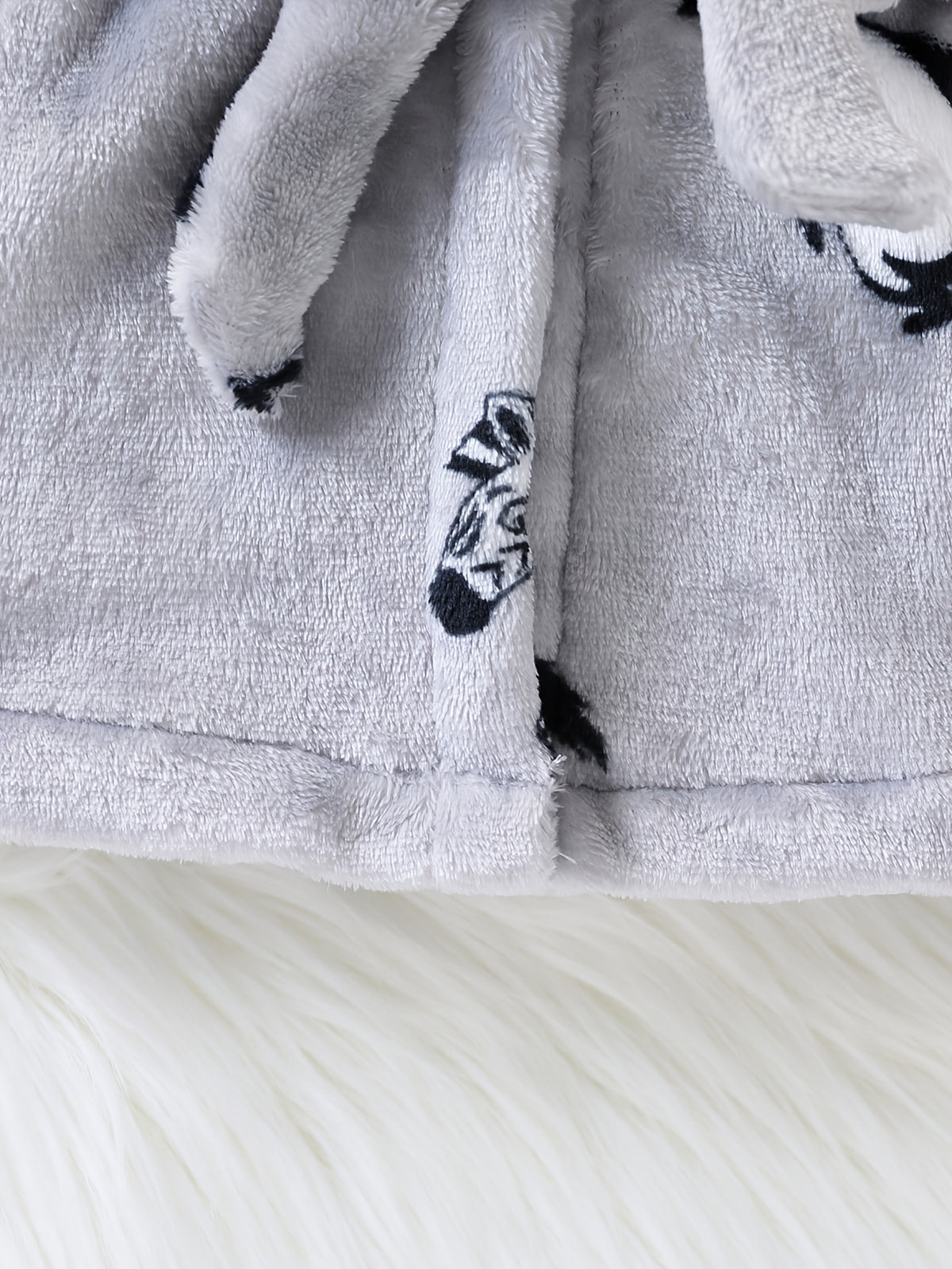 Newborn grey hooded fleece bathrobe