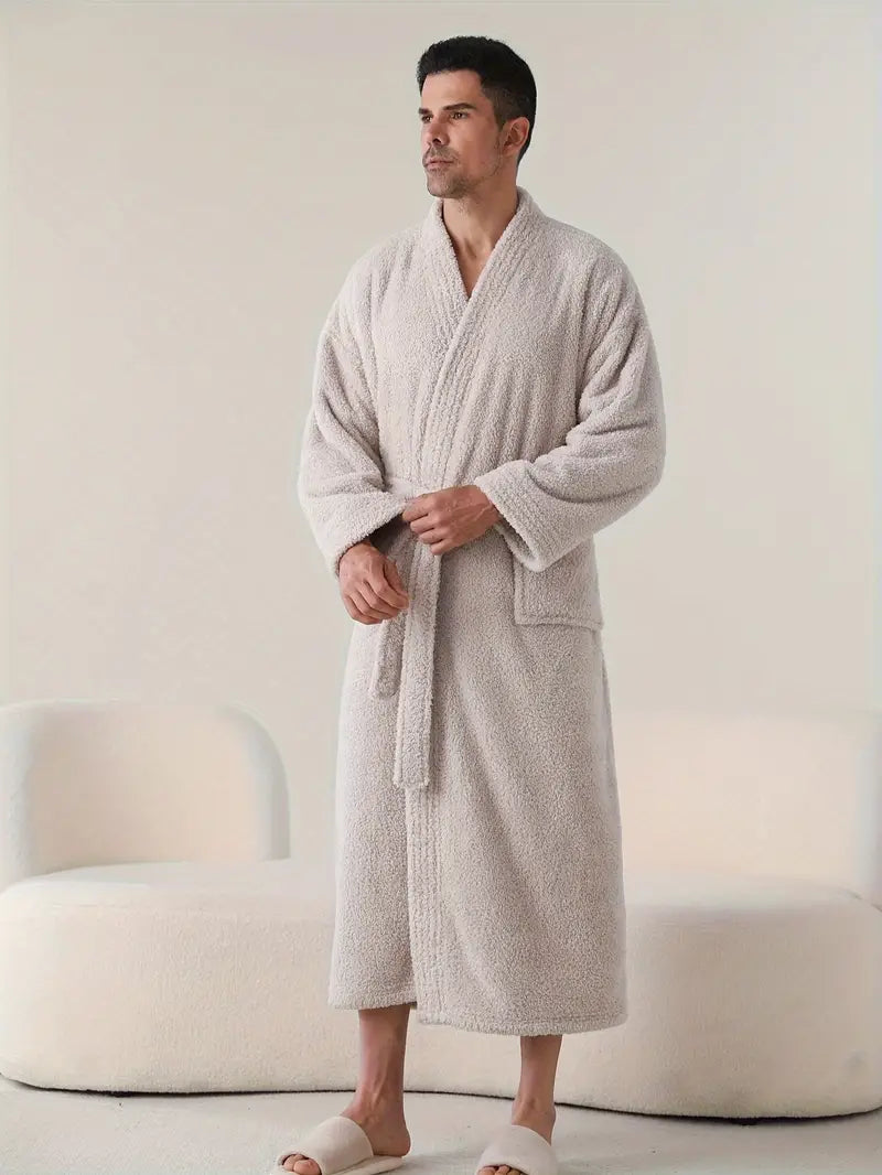 Peignoir de Bain Polaire Chaud — coloris blanc