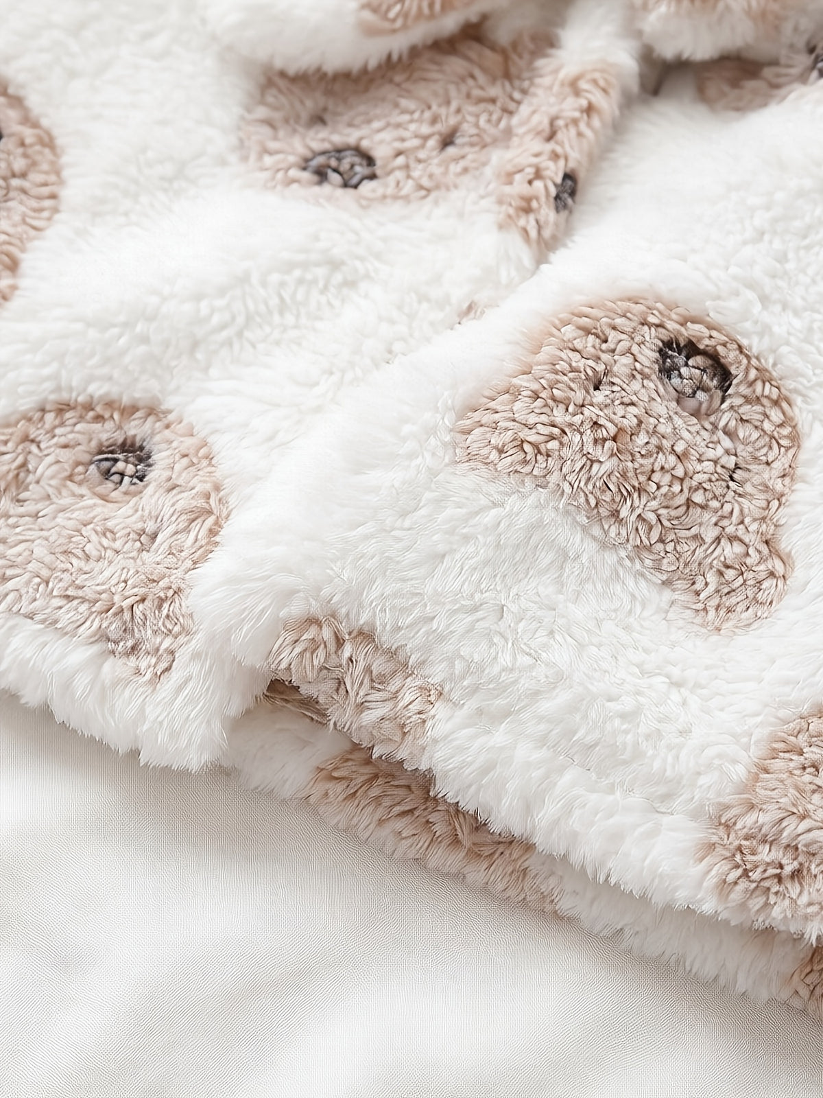 Newborn long hooded fluffy fleece dressing gown