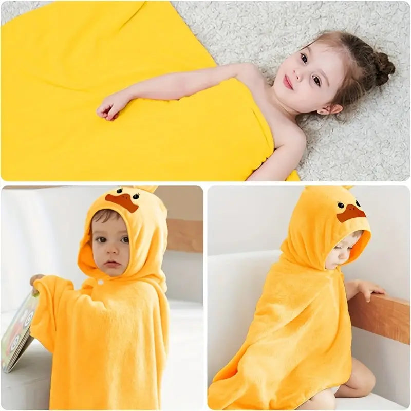 Baby hooded cotton bathrobe, duck