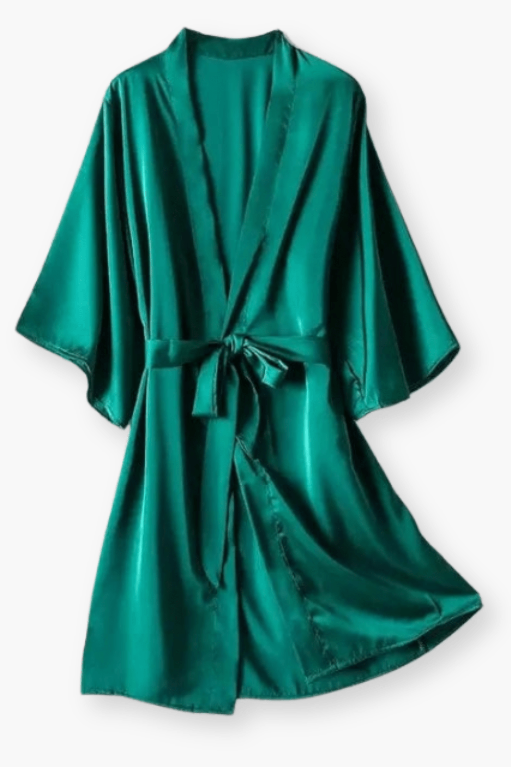 Women's short satin kimono robe
